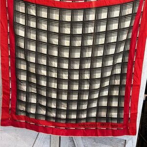 Mademoiselle Ricci Paris Red and Black Plaid Silk Scarf